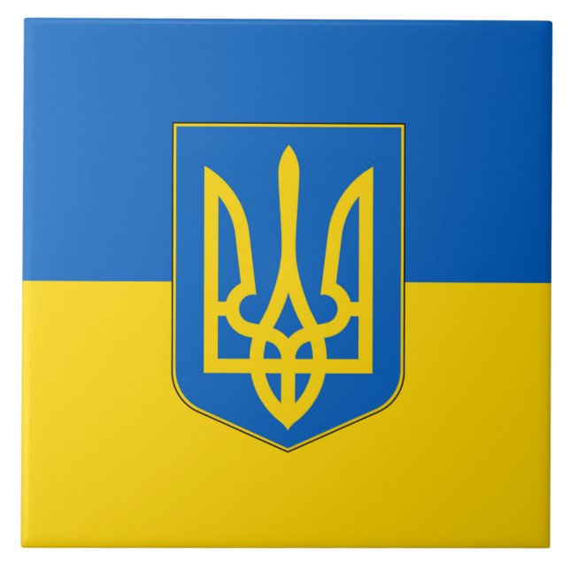 Ukraine Flag on Tile (Front)