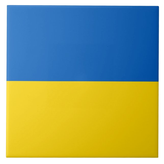 Ukraine Flag on Tile (Front)