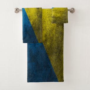 Ukraine flag on wall bath towel set