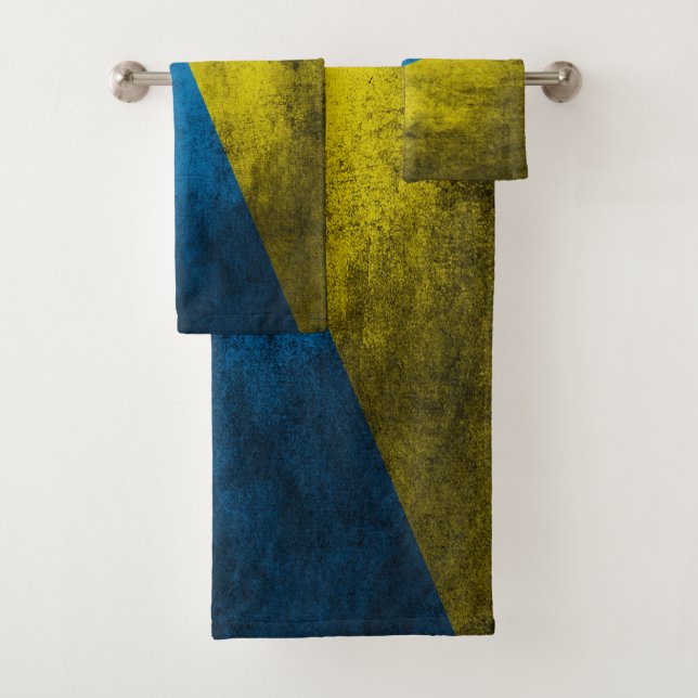 Ukraine flag on wall bath towel set (Insitu)