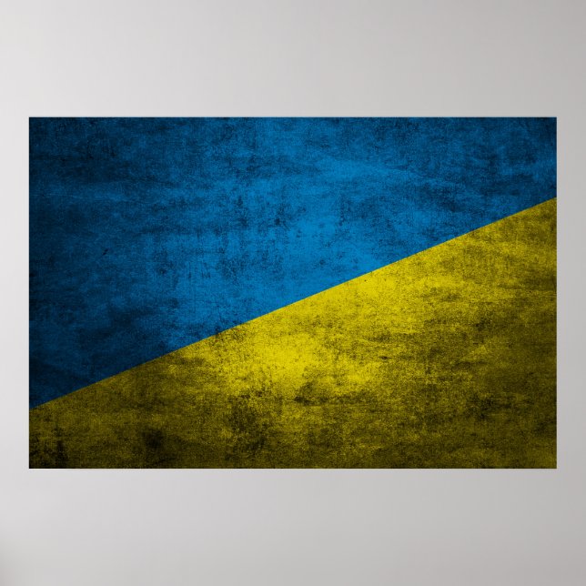 Ukraine flag on wall poster (Front)