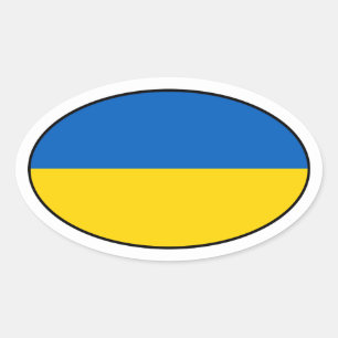 Ukraine Flag Oval Sticker