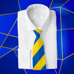 Ukraine Flag Pattern Gold Blue  Tie