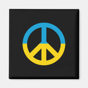 Ukraine Flag Peace Sign Magnet