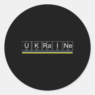 Ukraine Flag Periodic Table Elements Ukrainian Sup Classic Round Sticker