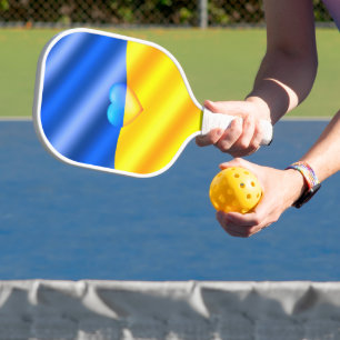 Ukraine Flag Pickleball Paddle Heart - Freedom