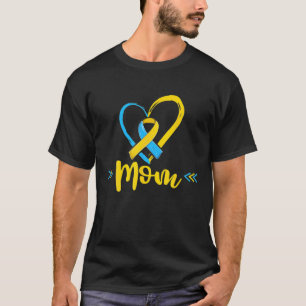 Ukraine Flag Proud Down Syndrome Mum Awareness S T-Shirt