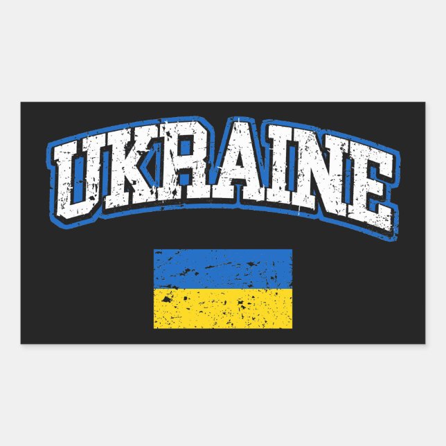 Ukraine Flag Rectangular Sticker (Front)