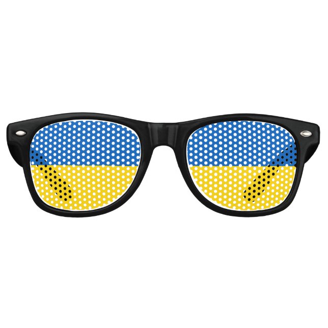 Ukraine Flag Retro Sunglasses (Front)