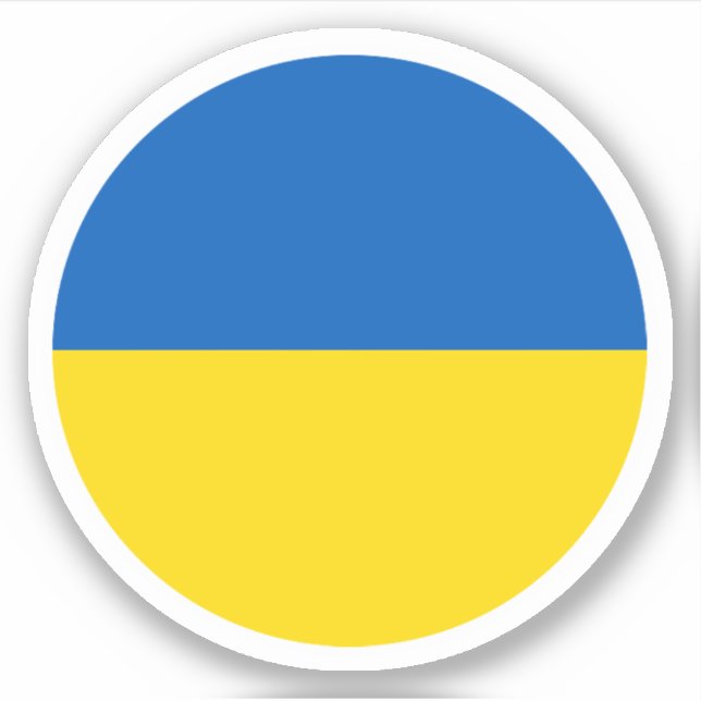 Ukraine Flag Round Sticker (Front)