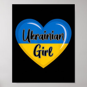 Ukraine Flag Shirt For Women Ukrainian Girl  Poster