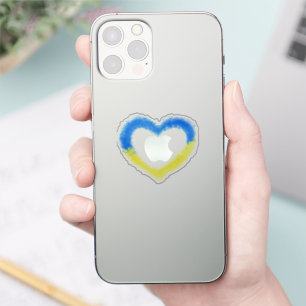 Ukraine Flag Sticker Heart Freedom Support