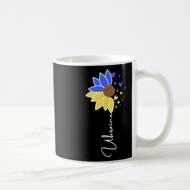 Ukraine Flag Sunflower Hearts  Coffee Mug (Right)