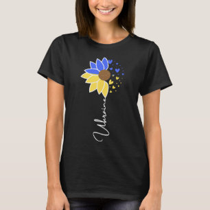 Ukraine Flag Sunflower Hearts T-Shirt