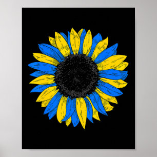 Ukraine Flag Sunflower Ukrainian Flag Vintage  Poster