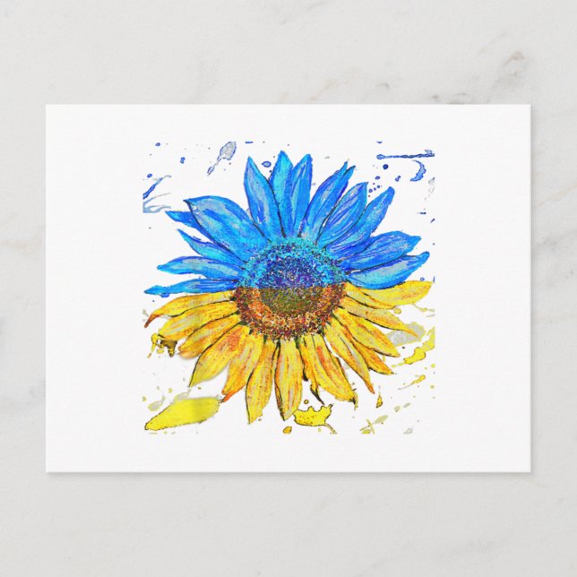 Ukraine Flag Sunflower Vintage Shirt Ukrainian Sup Postcard (Front)