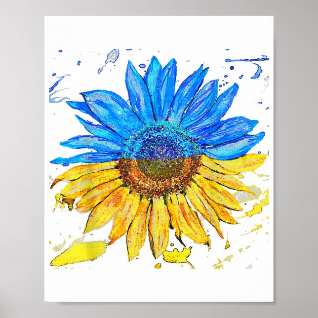 Ukraine Flag Sunflower Vintage Shirt Ukrainian Sup Poster (Front)