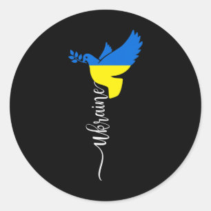 Ukraine Flag Sunflower Vintage Ukrainian Lover Ukr Classic Round Sticker