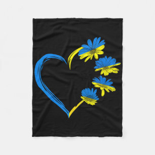 Ukraine Flag Sunflower Vintage Ukrainian Lovers Uk Fleece Blanket