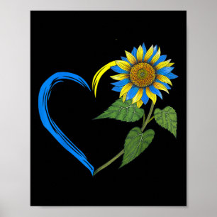 Ukraine Flag Sunflower Vintage Ukrainian Lovers Uk Poster