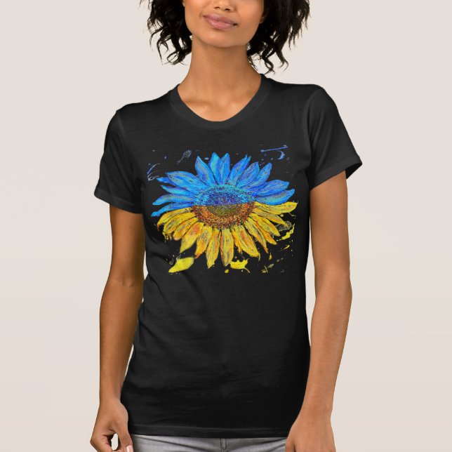 Ukraine Flag Sunflower Vintage Ukrainian Sup T-Shirt (Front)