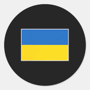Ukraine Flag T Shirt Women Men Left Chest Ukrainia Classic Round Sticker