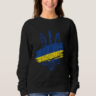 Ukraine Flag Trident Patriotic Ukrainian Heritage Sweatshirt