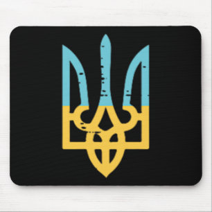 Ukraine Flag Trident Pocket Ukrainian Crest Women Mouse Pad