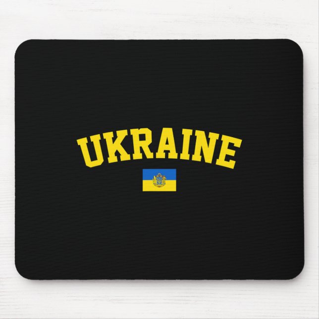 Ukraine Flag Trident Symbol Ukrainian Patriotic Pr Mouse Pad (Front)