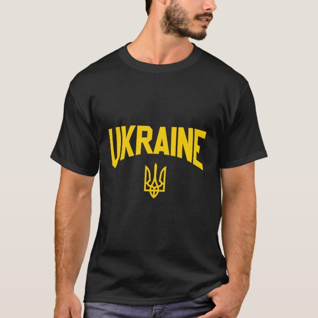 Ukraine Flag Trident T-Shirt (Front)