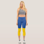Ukraine Flag, Ukrainian Country Patriotic Gift Capri Leggings<br><div class="desc">Show your patriotism with these featured design of Ukraine Flag Ukraine Country Pride tee! Makes a great gift for Ukrainian mum,  dad,  son,  daughter,  cousins,  grandma or grandpa and friends who loves the country of Ukraine lover outfit.</div>