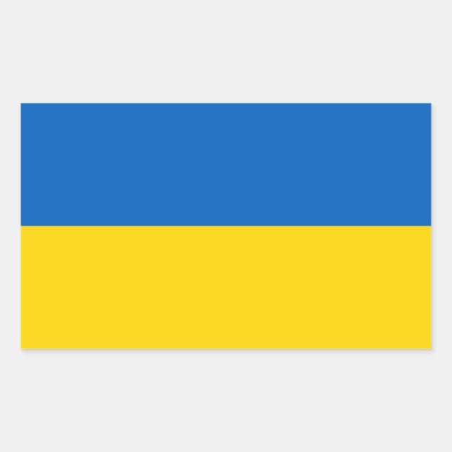 Ukraine Flag Ukrainian Patriotic Rectangular Sticker (Front)