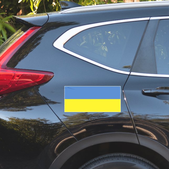 Ukraine Flag, Ukrainian Slava Ukraini Слава Україн (Car Side)