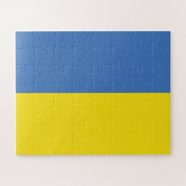 Ukraine Flag, Ukrainian Slava Ukraini Слава Україн Jigsaw Puzzle (Horizontal)