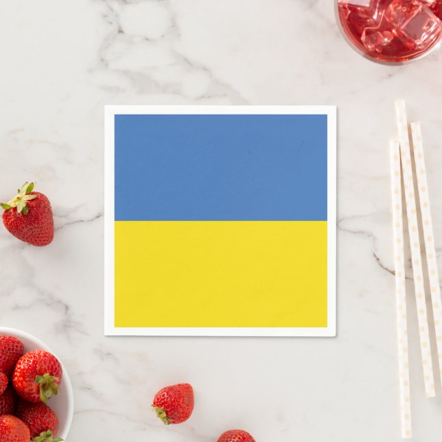 Ukraine Flag, Ukrainian Slava Ukraini Слава Україн Napkin (Insitu)