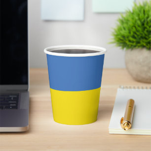 Ukraine Flag, Ukrainian Slava Ukraini Слава Україн Paper Cups