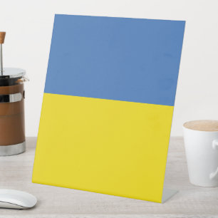 Ukraine Flag, Ukrainian Slava Ukraini Слава Україн Pedestal Sign