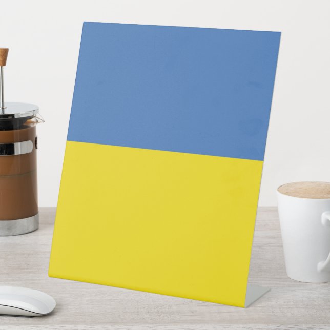 Ukraine Flag, Ukrainian Slava Ukraini Слава Україн Pedestal Sign (In SItu)