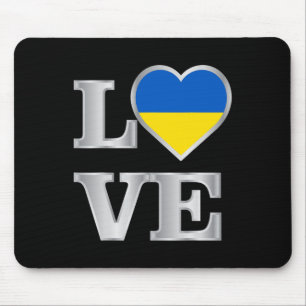 Ukraine Flag Ukrainian Ukraine Pride Heart 2 Mouse Pad