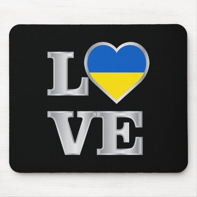 Ukraine Flag Ukrainian Ukraine Pride Heart 2  Mouse Pad (Front)