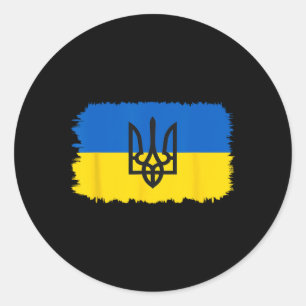 Ukraine Flag Ukrainian Ukraine Pride Heart 4  Classic Round Sticker