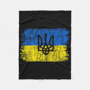 Ukraine Flag Vintage Men Women Kids Ukraine T Shir Fleece Blanket