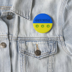 Ukraine Flag w Sunflowers 6 Cm Round Badge