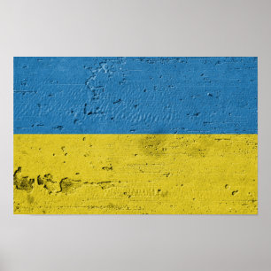 Ukraine flag wall poster