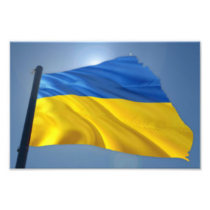 Ukraine Flag - War, Politics, Suffering Photo Print
