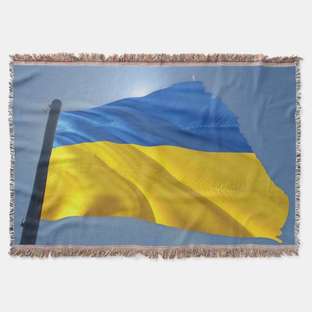 Ukraine Flag - War, Politics, Suffering Throw Blanket (Front)
