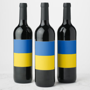 Ukraine flag wine label