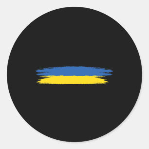 Ukraine Flag With Colours Blue And Yellow No War P Classic Round Sticker