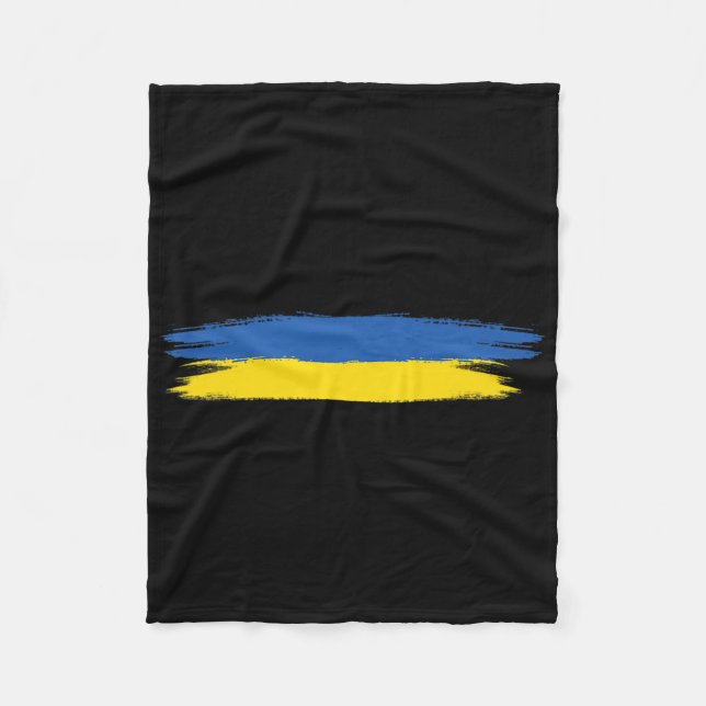 Ukraine Flag With Colours Blue And Yellow No War P Fleece Blanket (Front)