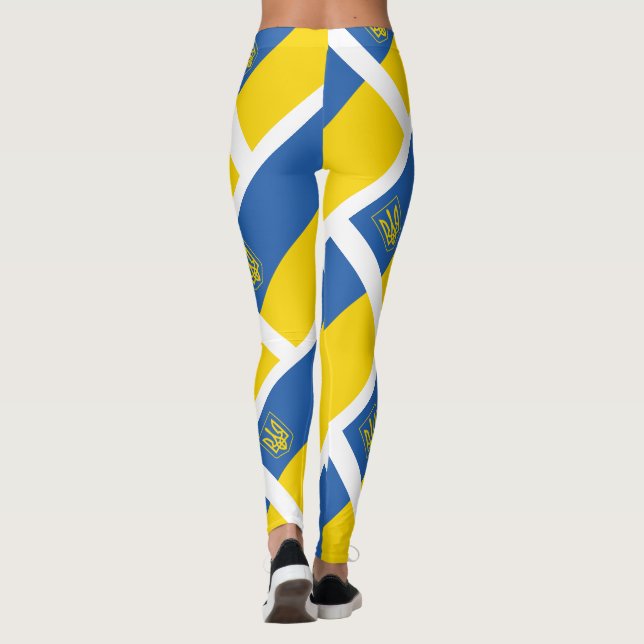 Ukraine Flag With Trident Leggings (Back)
